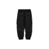 Pantalon de sport en tricot à taille mi-haute et revers élastiques tissés « Noir »