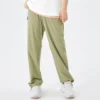 Pantalon de sport élastique à taille haute avec imprimé lettres « Noir Vert olive »