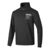 Pull basique à col rond et demi-zip en tissu tissé « Noir Blanc »