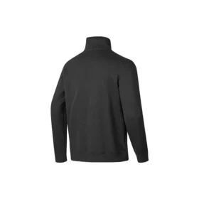 Pull basique à col rond et demi-zip en tissu tissé « Noir Blanc »