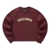 Pull à col rond avec logo imprimé « Burgundy White »