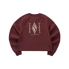 Pull à col rond avec logo imprimé « Burgundy White »