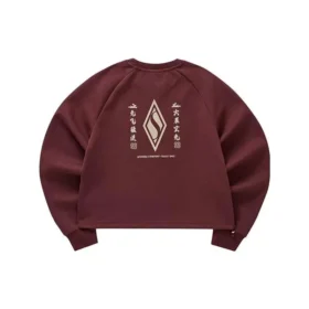 Pull à col rond avec logo imprimé « Burgundy White » Pull à col rond avec logo imprimé « Burgundy White »