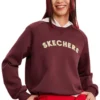 Pull à col rond avec logo imprimé « Burgundy White »
