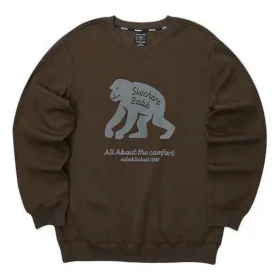 Pull à col rond décontracté avec imprimé « Brown Grey »