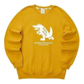 Pull à col rond décontracté avec motif graphique « Jaune Blanc »