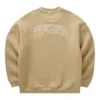 Pull à col rond imprimé de lettres « Beige »