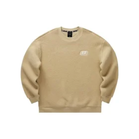 Pull à col rond imprimé de lettres « Beige »