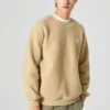 Pull à col rond imprimé de lettres « Beige »
