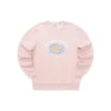 Pull à col rond imprimé « Noir Blanc Rose Bleu Gris »