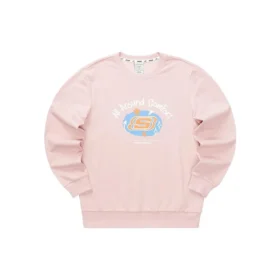 Pull à col rond imprimé « Noir Blanc Rose Bleu Gris »