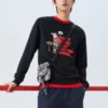Pull à col rond imprimé « Noir Blanc Rouge »