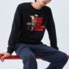Pull à col rond imprimé « Noir Blanc Rouge »