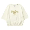 Pull décontracté à col rond imprimé de lettres « Beige »