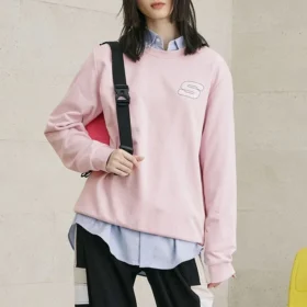 Pull décontracté à col rond « Pink »