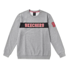 Pull-over en tricot imprimé Alphabet Skechers pour homme, gris
