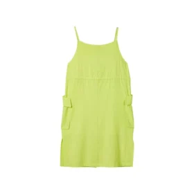 Robe ample sans manches unie avec cordon de serrage à la taille « Green »