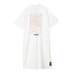 Robe décontractée à demi-zip avec logo imprimé « Blanc Rose Noir »