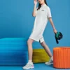 Robe décontractée à demi-zip avec logo imprimé « Blanc Rose Noir »