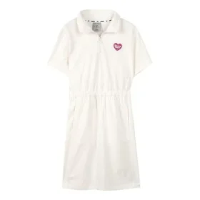Robe à manches courtes ajustée à la taille avec logo imprimé « Blanc Noir Bleu »