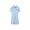 Robe à manches courtes ajustée à la taille avec logo imprimé « Blanc Noir Bleu »