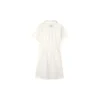 Robe à manches courtes ajustée à la taille avec logo imprimé « Blanc Noir Bleu »
