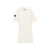 Robe à manches courtes avec cordon de serrage à la taille et logo de la série Stroll « Blanc Vert »