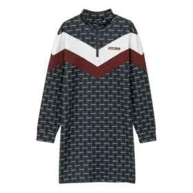 Robe patchwork sportive à empiècements contrastés « Noir Blanc Rose »