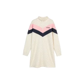 Robe patchwork sportive à empiècements contrastés « Noir Blanc Rose »