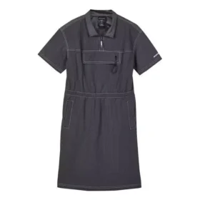 Robe sport-décontractée à col rond et manches courtes, couleur unie « Noir »