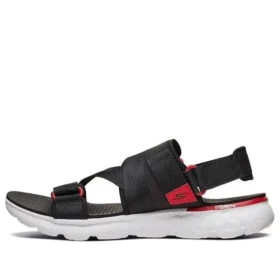 Sandales de plage et de sport respirantes à velcro, noir et rouge
