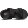 Sandales de plage et de sport respirantes à velcro, noir et rouge