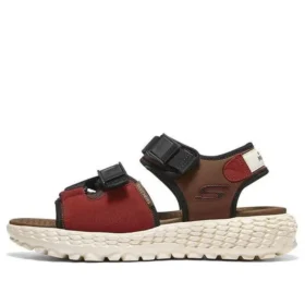 Sandales de sport brunes à talon plat et bout ouvert Monster Velcro pour l&rsquo;extérieur