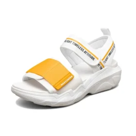 Sandales mode antidérapantes Blanc/Jaune