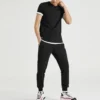 Skechers à manches courtes pour homme, noir