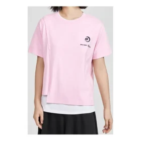 SS20 Pull-over à manches courtes en maille mélangée rose