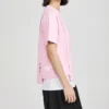 SS20 Pull-over à manches courtes en maille mélangée rose