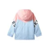 Survêtement à capuche zippé avec lettres imprimées « Blue Pink »