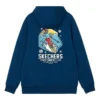 Sweat à capuche avec cordon et imprimé cartoon « Bleu marine, noir, blanc, gris »