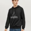 Sweat à capuche avec lettres de la série Diamond « Noir Blanc »