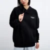 Sweat à capuche avec logo imprimé « Noir Blanc »