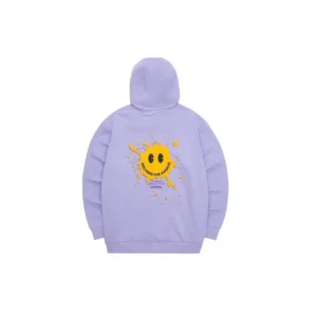 Sweat à capuche imprimé de lettres de la série Casual Colorée « Violet Jaune »