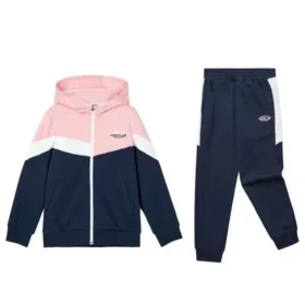 Sweat à capuche SKX avec poignets élastiques, ensemble de sport en tricot « Bleu marine, rose, blanc »