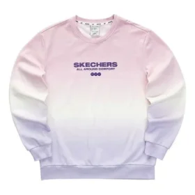 Sweat à col rond avec lettres dégradées « Purple Pink White »