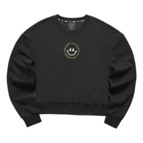 Sweat à col rond avec motif « Smile » « Noir Gris Violet »