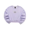 Sweat à col rond avec motif « Smile » « Noir Gris Violet »