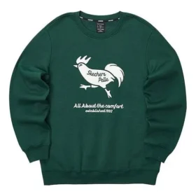 Sweat à col rond décontracté avec imprimé « Vert Blanc »