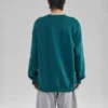 Sweat à col rond décontracté avec imprimé « Vert Blanc »