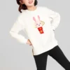 Sweat à col rond imprimé de la série CNY « Blanc Rouge »