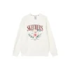 Sweat à col rond à motif floral « Bleu Blanc Gris »